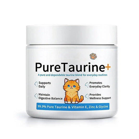 Petssify Cat Body Health Care Powder – 99.9% Pure Taurine Supplement with Zinc & Vitamin E