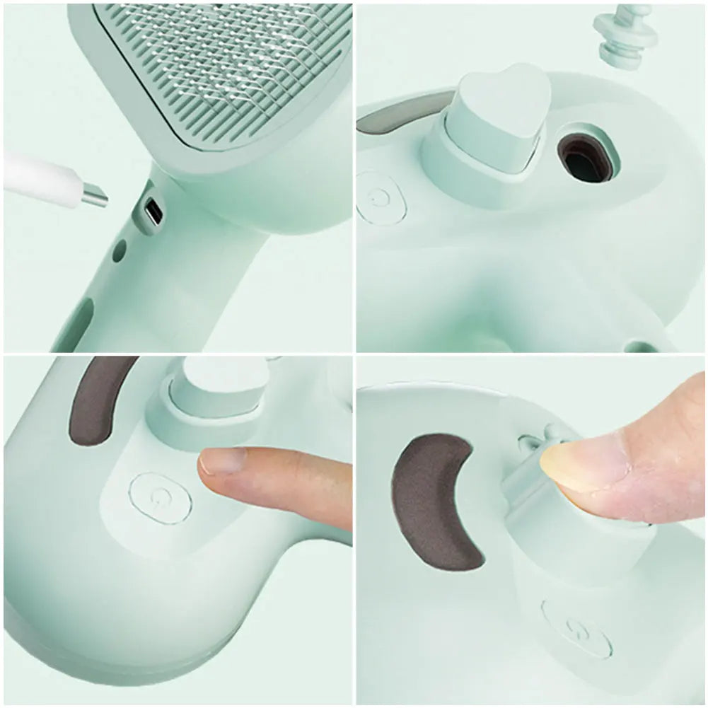 3-in-1 Pet Steam Brush | Spray, Deshed & Groom | For Cats, Dogs & Small Animals