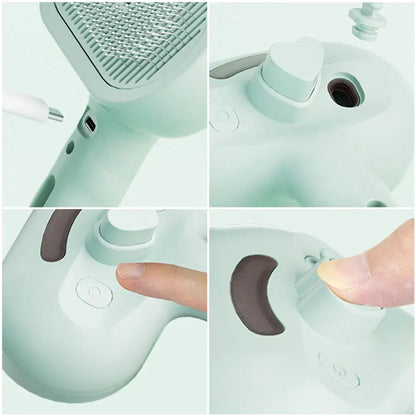 3-in-1 Pet Steam Brush | Spray, Deshed & Groom | For Cats, Dogs & Small Animals