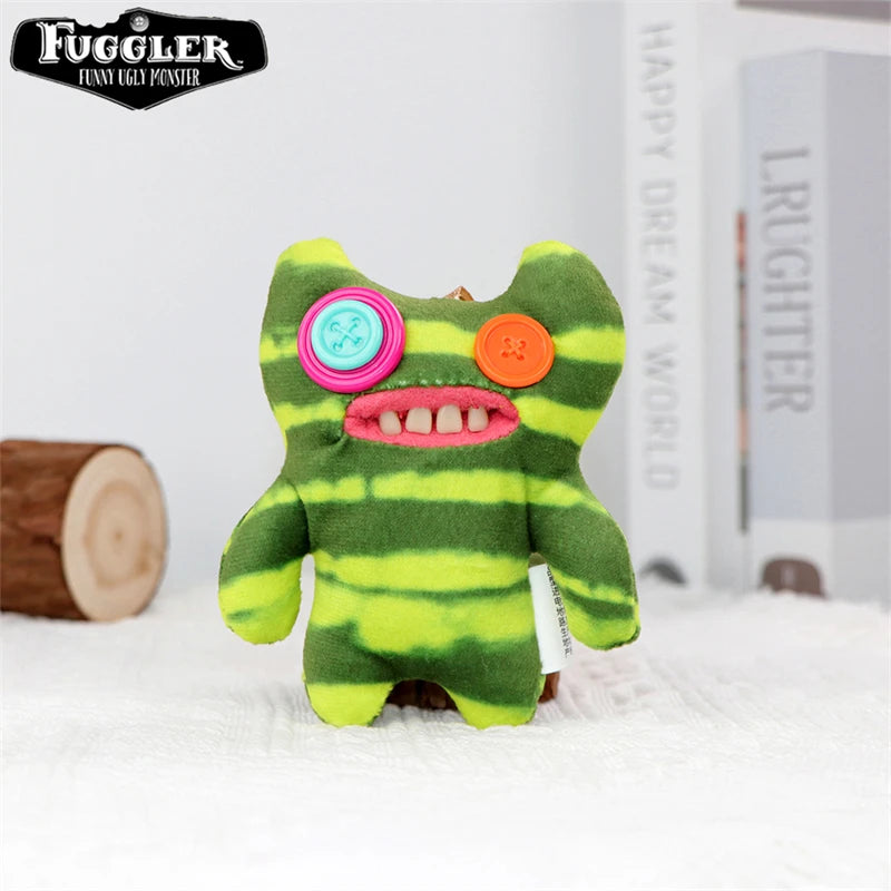 12cm Original FUGGLER Plush Toys Keychains Funny Ugly Teeth Monster Crazy Rabbit Wide-Eyed Fugguler Peluche Dolls Pendants Gifts
