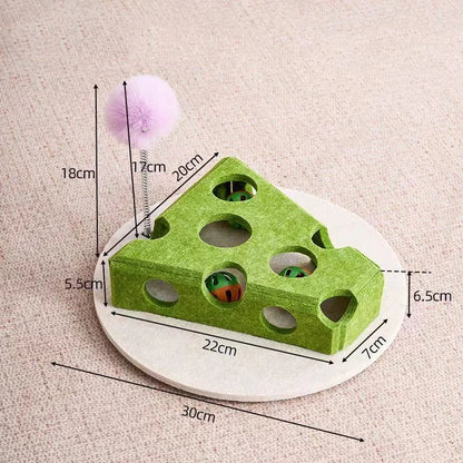 Interactive Cat Toy Maze Game Teasing Kitten Pet Puzzle with Bell Balls Funny Dig Hole Box Felt Tunnel Self-Entertaining Tool