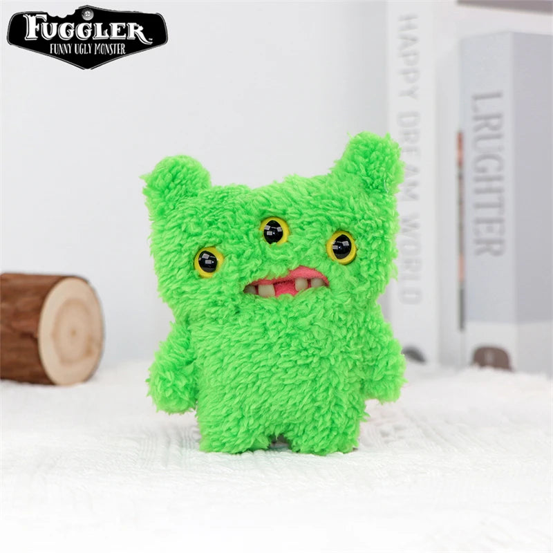 12cm Original FUGGLER Plush Toys Keychains Funny Ugly Teeth Monster Crazy Rabbit Wide-Eyed Fugguler Peluche Dolls Pendants Gifts
