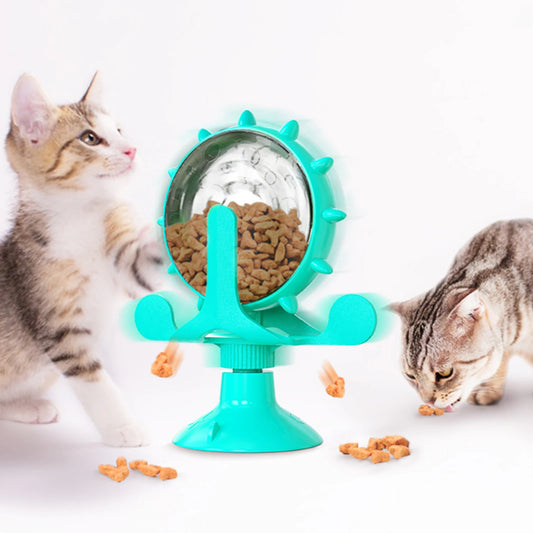 Interactive Treat Leaking Toy for Cats & Small Dogs | Slow Feeder | Rotatable Wheel | IQ Booster