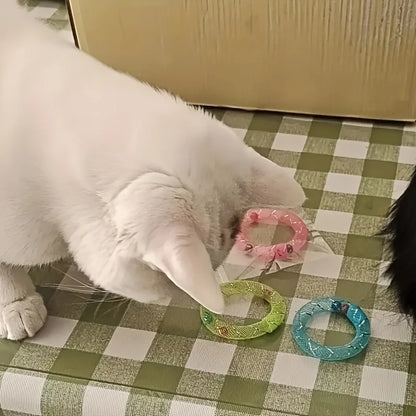 Petssify Donut-Shaped Self-Play Cat Toy – Flexible Tube with Bell Sound