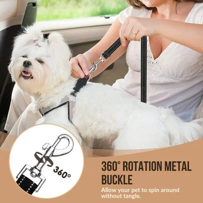 Petssify Dog Seat Belt – Adjustable Car Safety Tether with Bungee Buffer