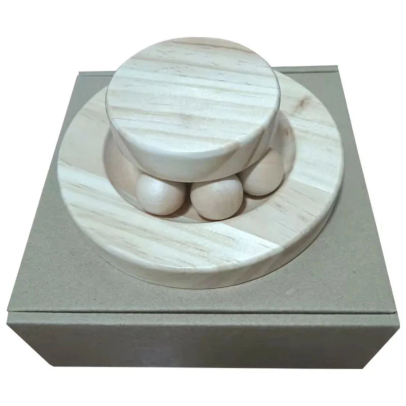 Petssify Wooden 3-Level Interactive Cat Track Tower with Balls