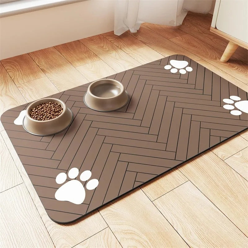 Petssify Absorbent Pet Feeding Mat – Waterproof Placemat for Dog & Cat Bowls