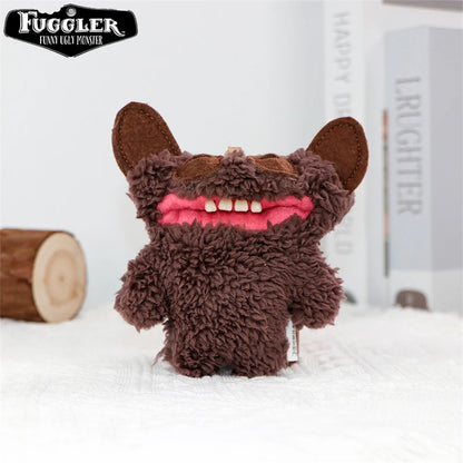 12cm Original FUGGLER Plush Toys Keychains Funny Ugly Teeth Monster Crazy Rabbit Wide-Eyed Fugguler Peluche Dolls Pendants Gifts