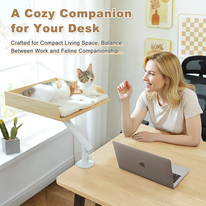 Petssify 360° Rotatable Cat Desk Bed – Adjustable Table Hammock for Cats