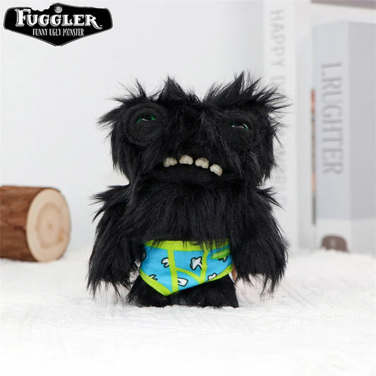 12cm Original FUGGLER Plush Toys Keychains Funny Ugly Teeth Monster Crazy Rabbit Wide-Eyed Fugguler Peluche Dolls Pendants Gifts
