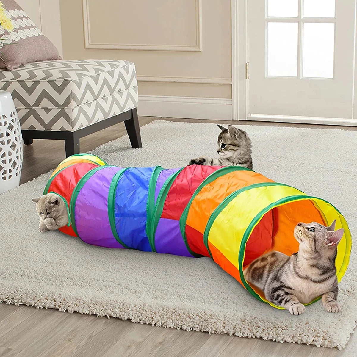 Petssify Foldable Cat Tunnel Tube – Interactive Crinkle Play Tunnel for Cats & Kittens