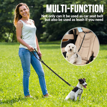 Petssify Dog Seat Belt – Adjustable Car Safety Tether with Bungee Buffer