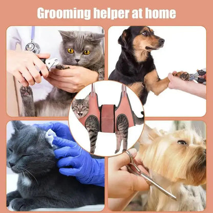 Pet Grooming Hammock | Nail Trimming Restraint Bag | Stress-Free Grooming | For Cats & Dogs