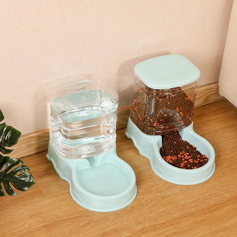 Pet automatic feeder cat drinking water bowl cat bowl dog bowl 3.8L large capacity grain storage barrel pet supplies
