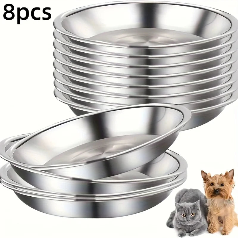 Petssify Slip-Resistant Stainless Steel Cat Bowl – Low-Profile Wide Design