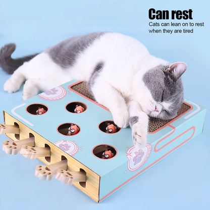 3-in-1 Interactive Cat Maze Toy with Scratcher & Gopher Chase Game