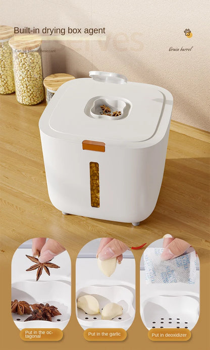Large Pet Food Storage Barrel | Airtight & Moisture-Proof | For Cat & Dog Food | Sealed Freshness Container