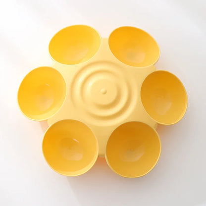Petssify Flower-Shaped Multi-Compartment Pet Bowl – 6-Section Feeder