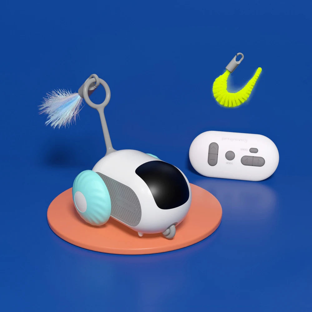 Smart Remote Controlled Cat Toy Car | Auto & Manual Modes | Interactive Kitten Training Toy