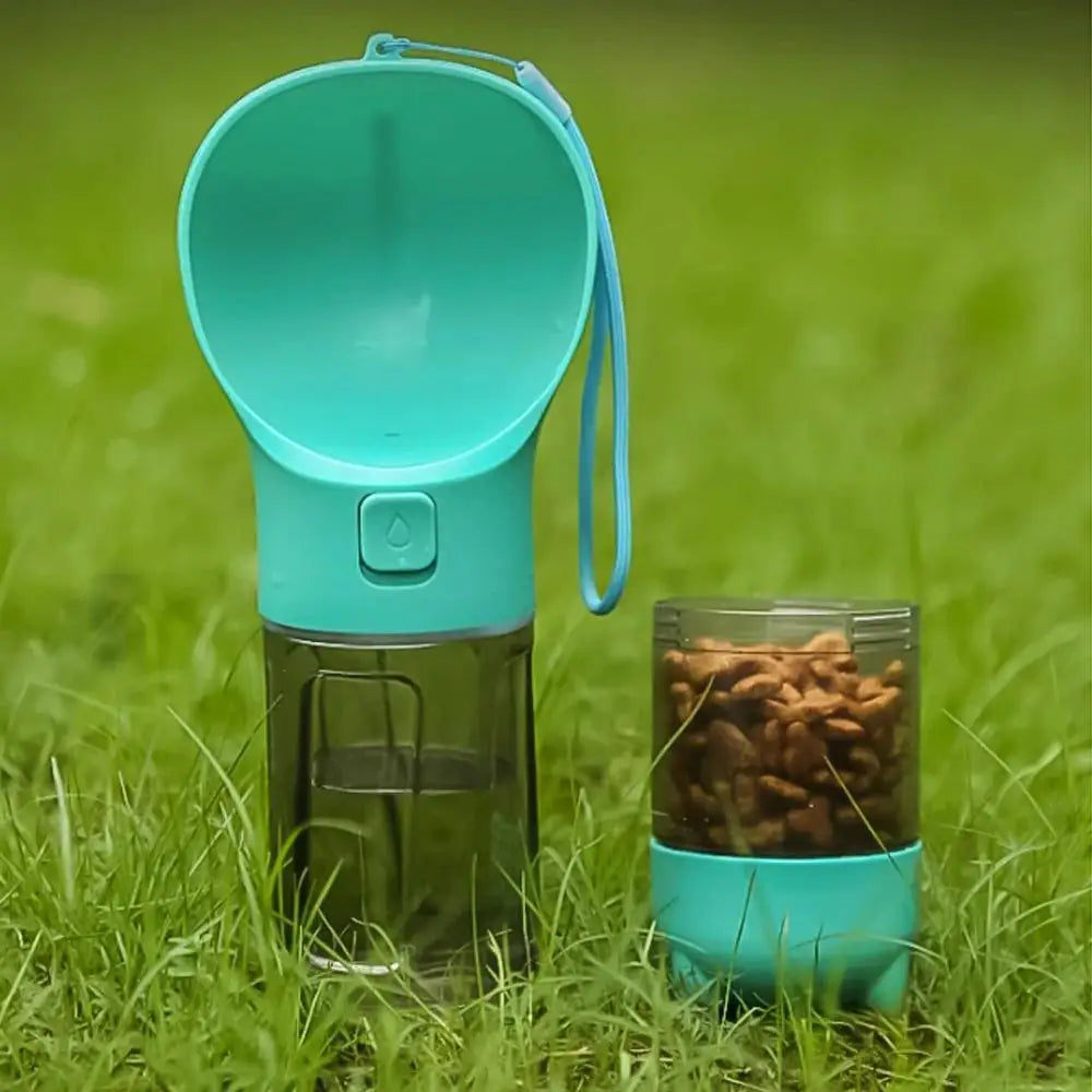 4-in-1 Portable Dog Water Bottle & Travel Feeder – Leak-Proof