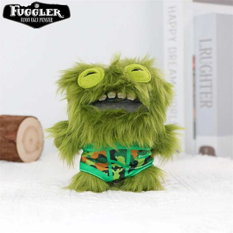 12cm Original FUGGLER Plush Toys Keychains Funny Ugly Teeth Monster Crazy Rabbit Wide-Eyed Fugguler Peluche Dolls Pendants Gifts