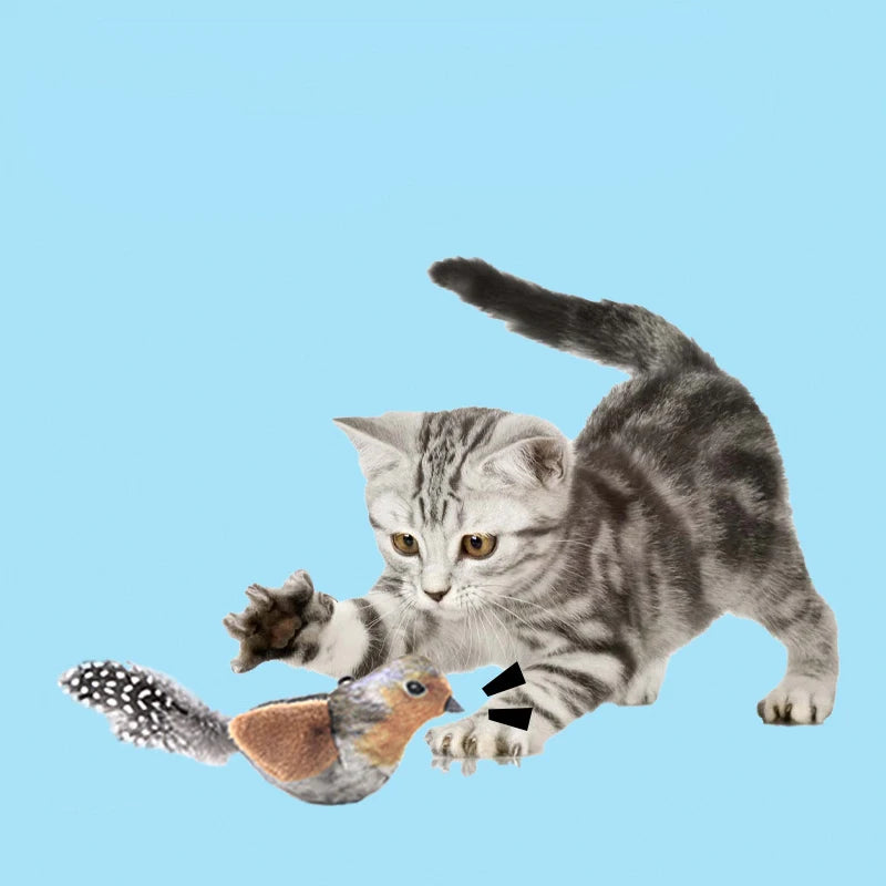 Petssify Lifelike Bird Plush Cat Toy – Catnip-Infused Teaser with Feathers