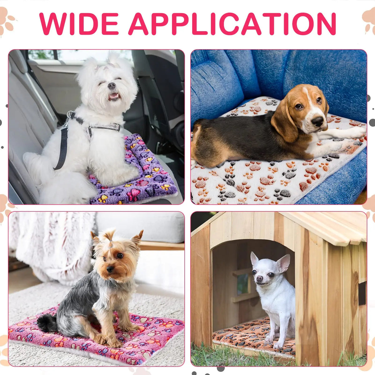 Petssify Thicken Flannel Pet Bed – Soft Warm Sleeping Mat for Small & Medium Dogs