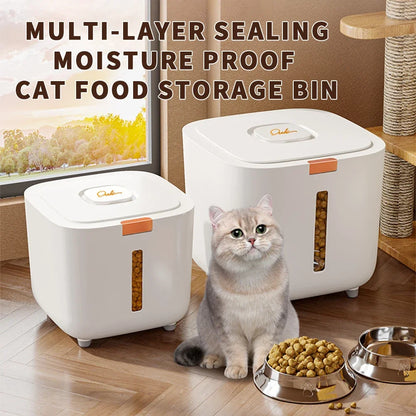 Large Pet Food Storage Barrel | Airtight & Moisture-Proof | For Cat & Dog Food | Sealed Freshness Container