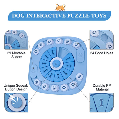 Petssify Interactive Sliding Dog Puzzle Toy – Treat Dispenser Slow Feeder