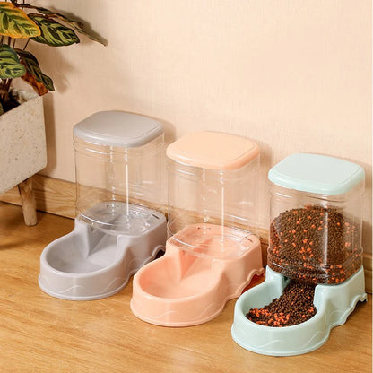 Pet automatic feeder cat drinking water bowl cat bowl dog bowl 3.8L large capacity grain storage barrel pet supplies
