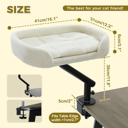 Petssify 360° Rotatable Cat Desk Bed – Adjustable Table Hammock for Cats