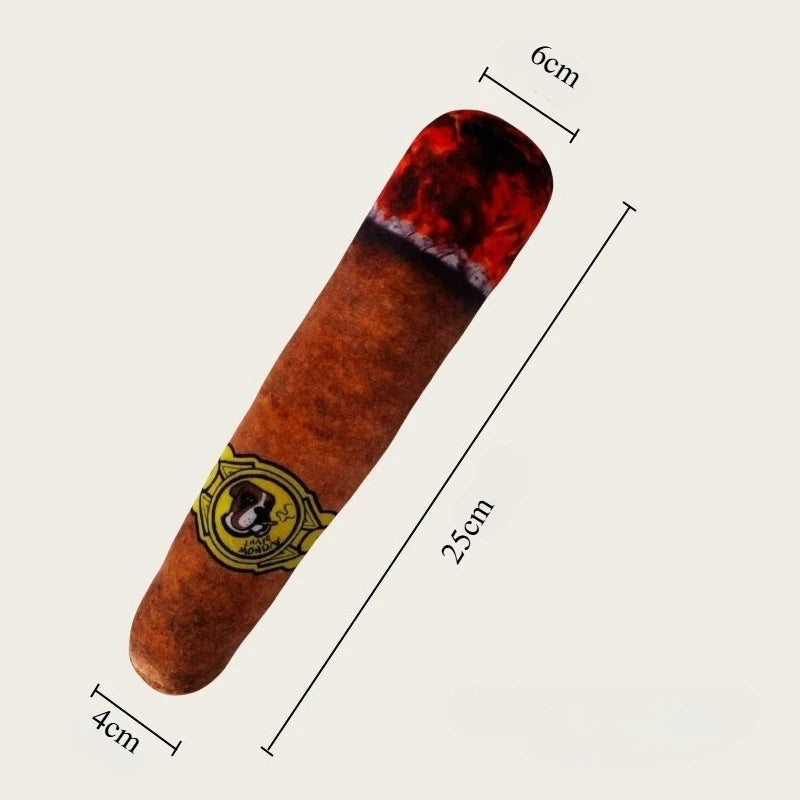 Funny Interactive Plush Dog Chew Toy Creatives Cigarette Design Giggling Puppy Chewing Toy Squeaky Bite-Resistant Dog Toy