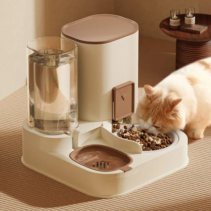 P All-in-one Food And Water Feeding Machine Feeding Dispenser Exquisite Cat Dog Bowl Drinking Fountain Pet Feeder Water Supply