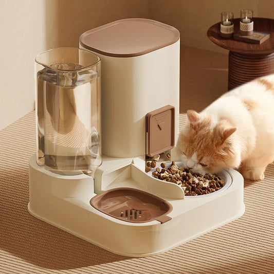 P All-in-one Food And Water Feeding Machine Feeding Dispenser Exquisite Cat Dog Bowl Drinking Fountain Pet Feeder Water Supply