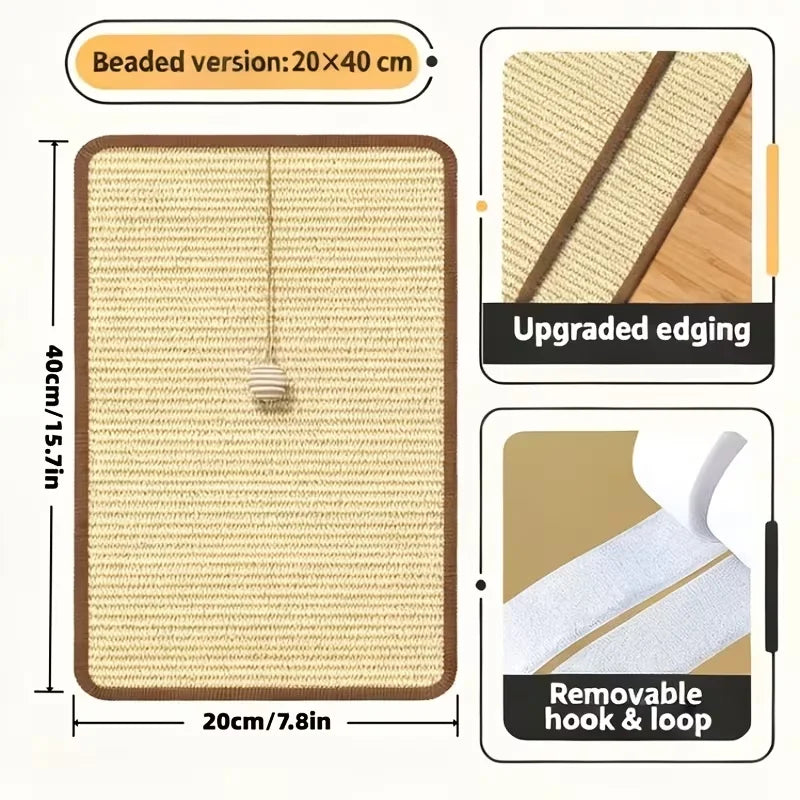Petssify Standing Sisal Cat Scratcher – Space-Saving Vertical Scratcher with Ball