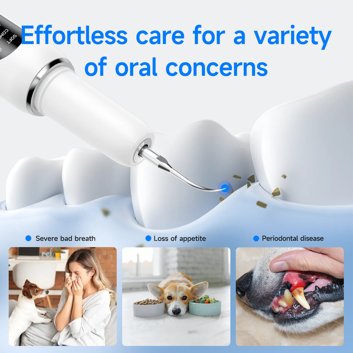 Petssify Ultrasonic Dental Scaler – 5 Modes Plaque & Tartar Remover for Dogs & Cats
