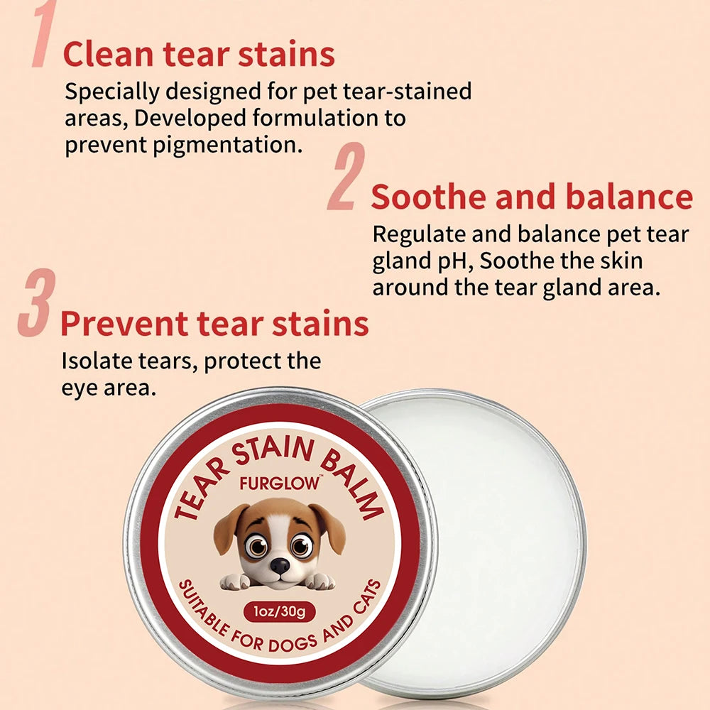 Petssify Tear Stain Cleaner – Gentle Formula for Dogs & Cats with Brush