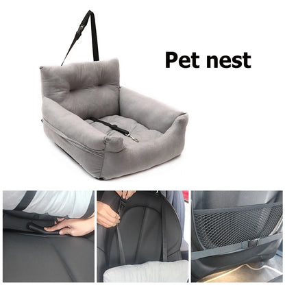 Dog Car Seat for Small Dogs Soft Pet Car Outdoor Travel Home Bed Fully Detachable and Washable Cat Anti Slip Portable Carrier
