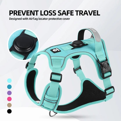 Petssify Dog Harness with AirTag Holder – No-Pull Reflective Waterproof Vest
