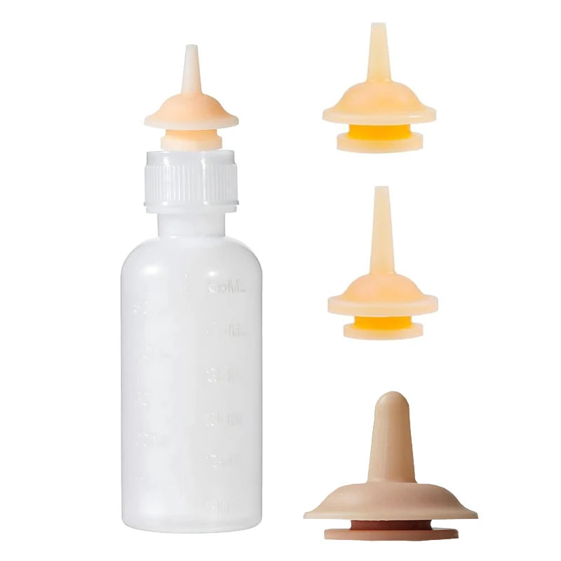 Petssify Newborn Pet Nursing Bottle Kit – 55ml with Silicone Nipples