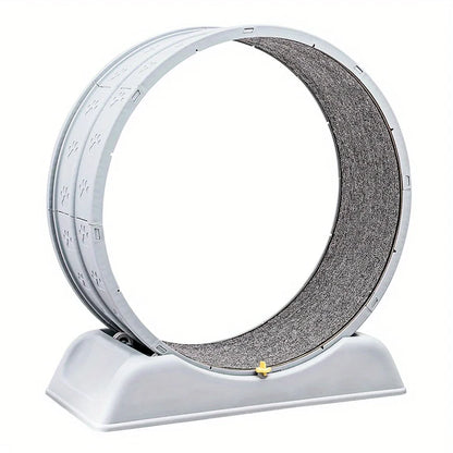 Cat Running Exercise Wheel Treadmill, Ultra-Quiet Safety Cat Training Toy with and Locking Mechanism,Removable Carpeted Runway