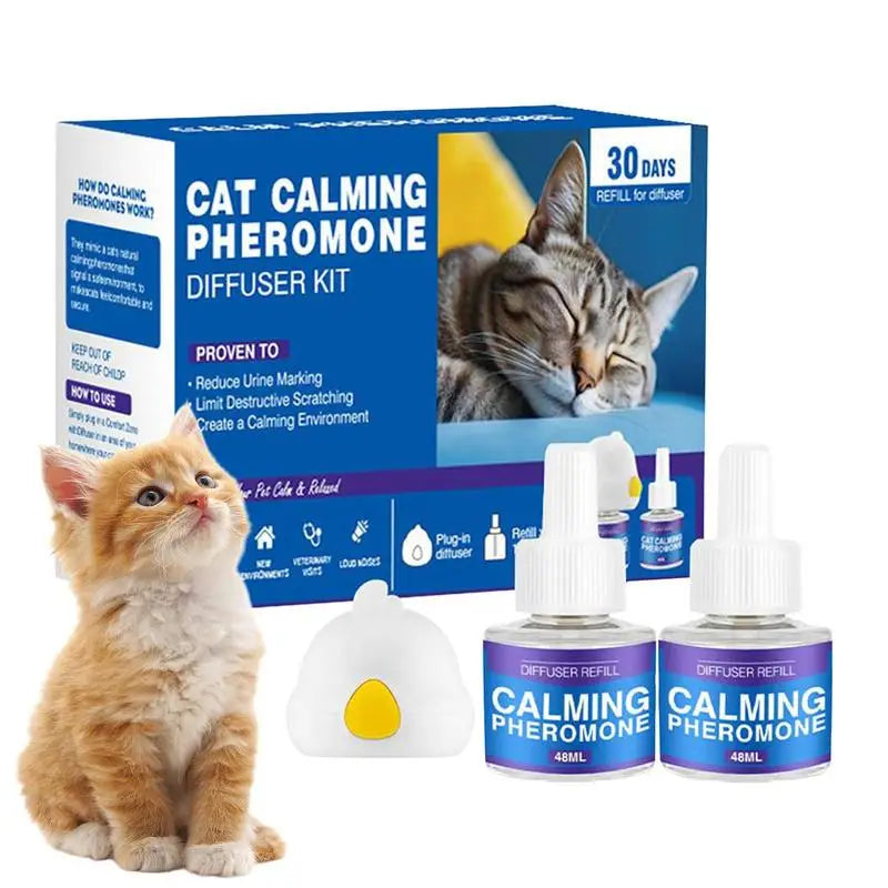 Cat Pheromones Calming Diffuser Refill Reduce Fighting Diffuser Plug In 60-Day Pets Calming Pheromone Relieve Stress Refill