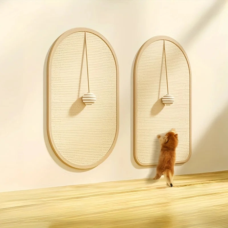 Petssify 3-in-1 Sisal Cat Station – Washable Wall-Mounted Scratcher with Toy