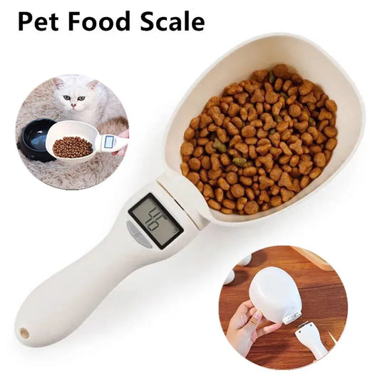 Food Scale Pet Measuring Scoop LCD Electronic Precision Weighing Tool Dog Cat Feeding Digital Spoon Scale Display Kitchen Scale