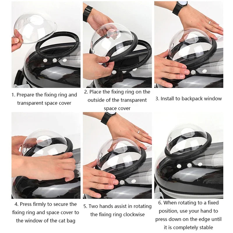 Petssify Transparent Bubble Cat Carrier Backpack – Breathable Travel Capsule