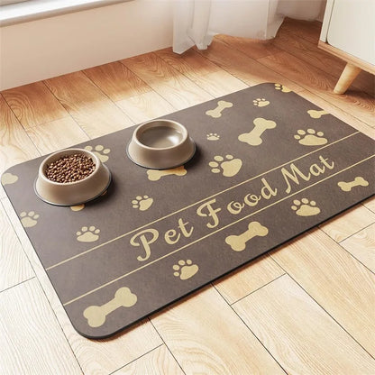 Petssify Absorbent Pet Feeding Mat – Waterproof Placemat for Dog & Cat Bowls