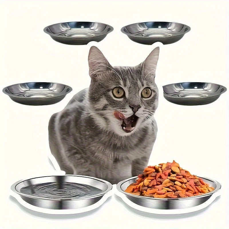 Petssify Slip-Resistant Stainless Steel Cat Bowl – Low-Profile Wide Design