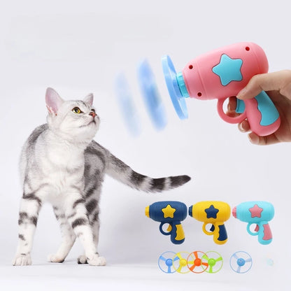 Petssify Interactive Cat Flying Disc Launcher – Training Toy with 4 Discs