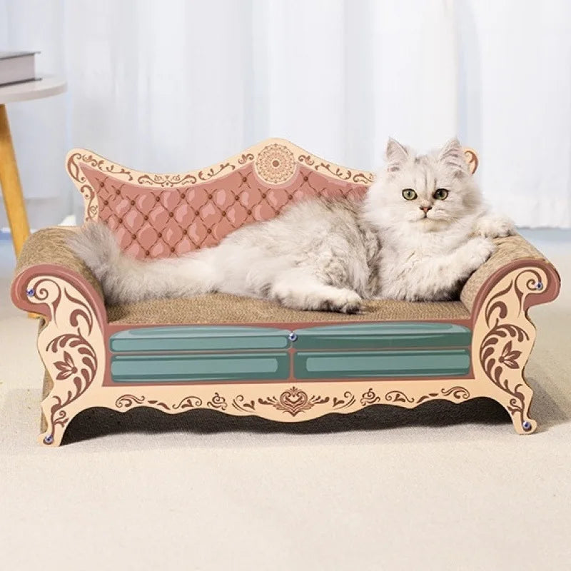Petssify L-Shaped Cat Scratch Board Sofa – Integrated Nest Bed & Scratcher