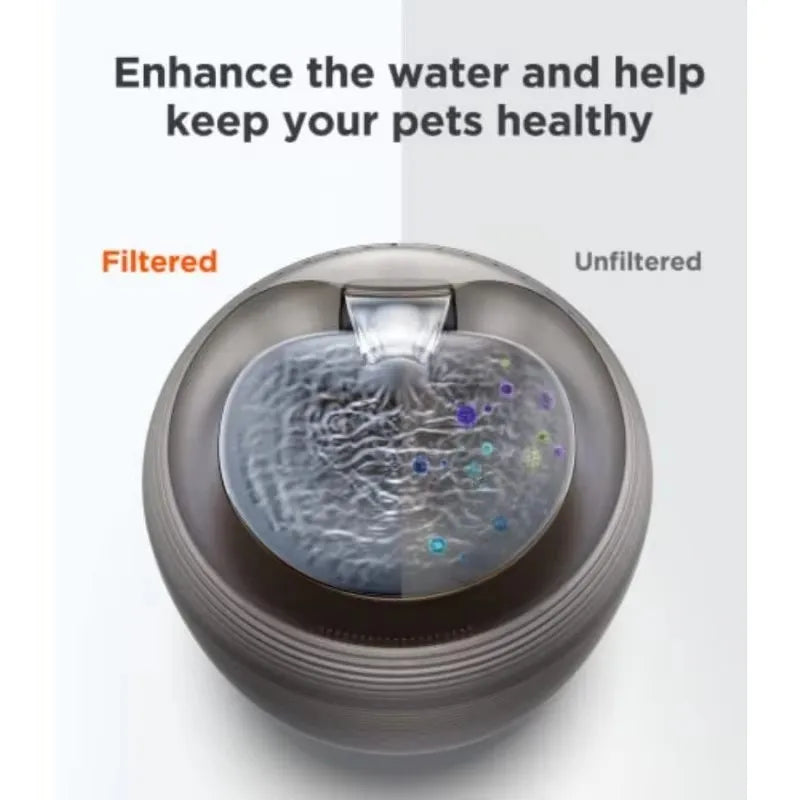 Smart Ultra Quiet Waterfall ﻿ 2.5L Cat Water Dispenser with Smart Pump Pet Water Fountain for Cats and Dogs Built-in LED Light